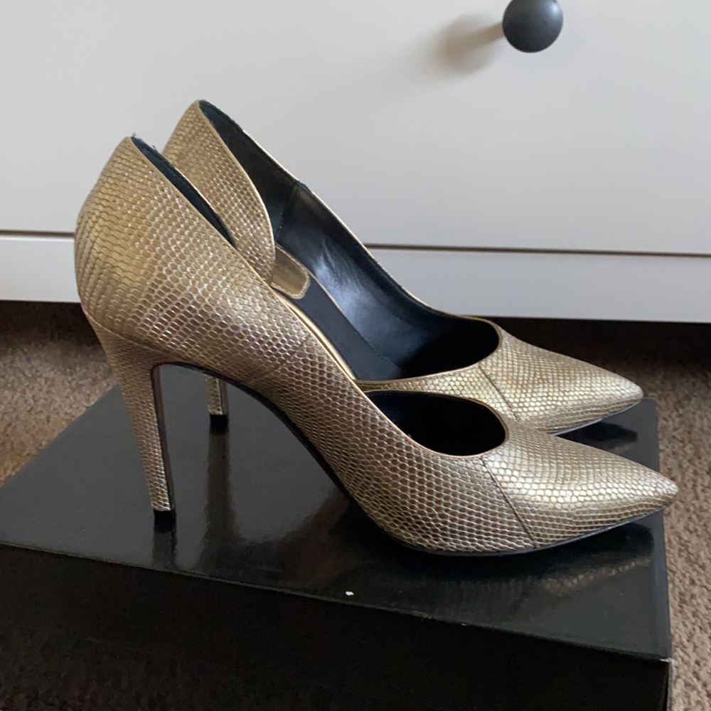 Donna Karan gold heels